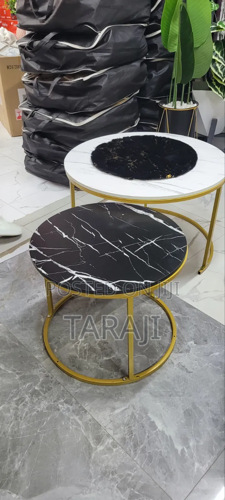 ​Modern Nesting Coffee Table Set - Elegant Marble Effect