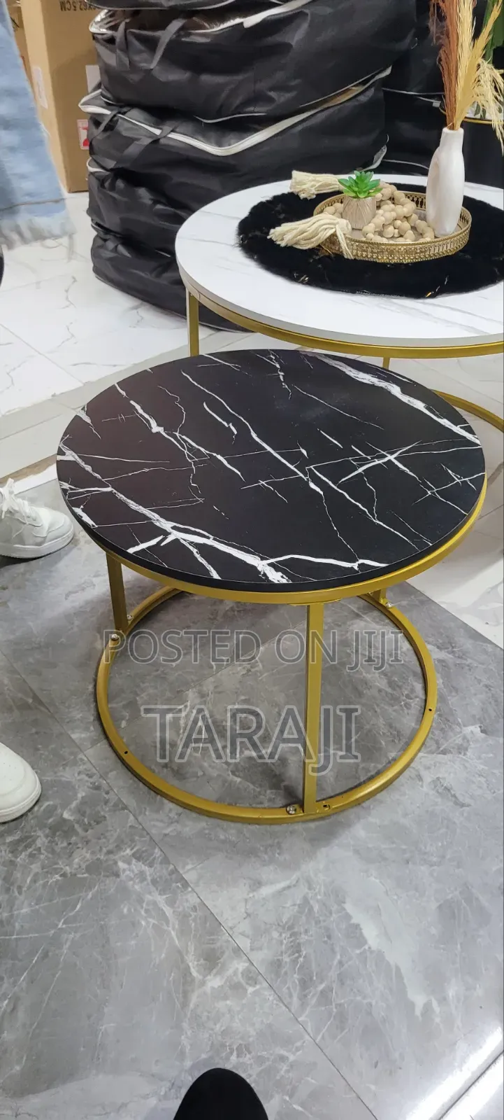 ​Modern Nesting Coffee Table Set - Elegant Marble Effect