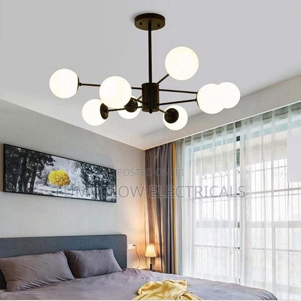 8 Light Globe Glass Chandelier