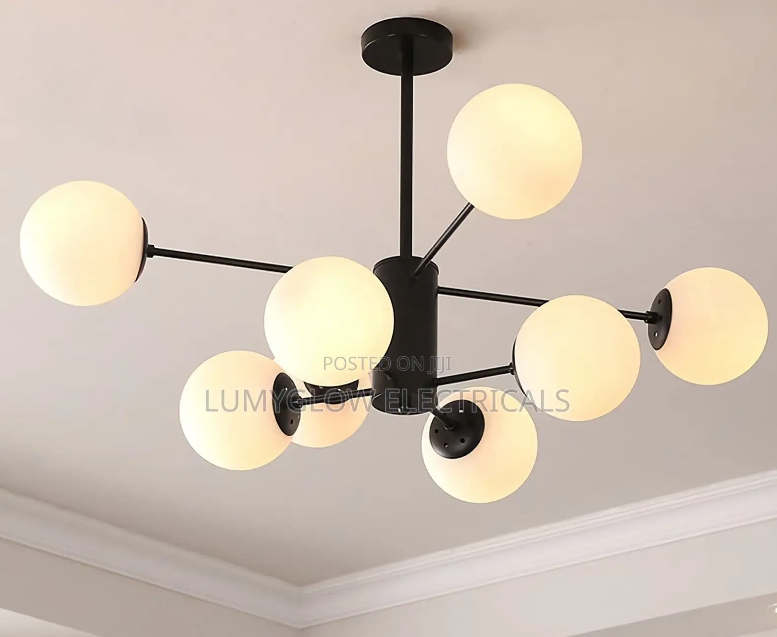 8 Light Globe Glass Chandelier