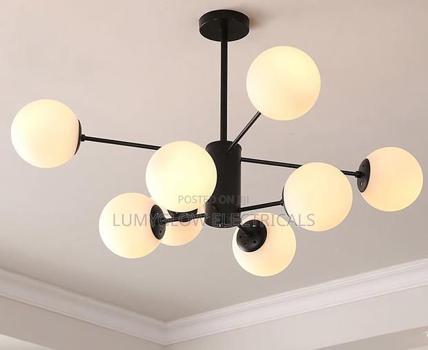 8 Light Globe Glass Chandelier - thumbnail 2