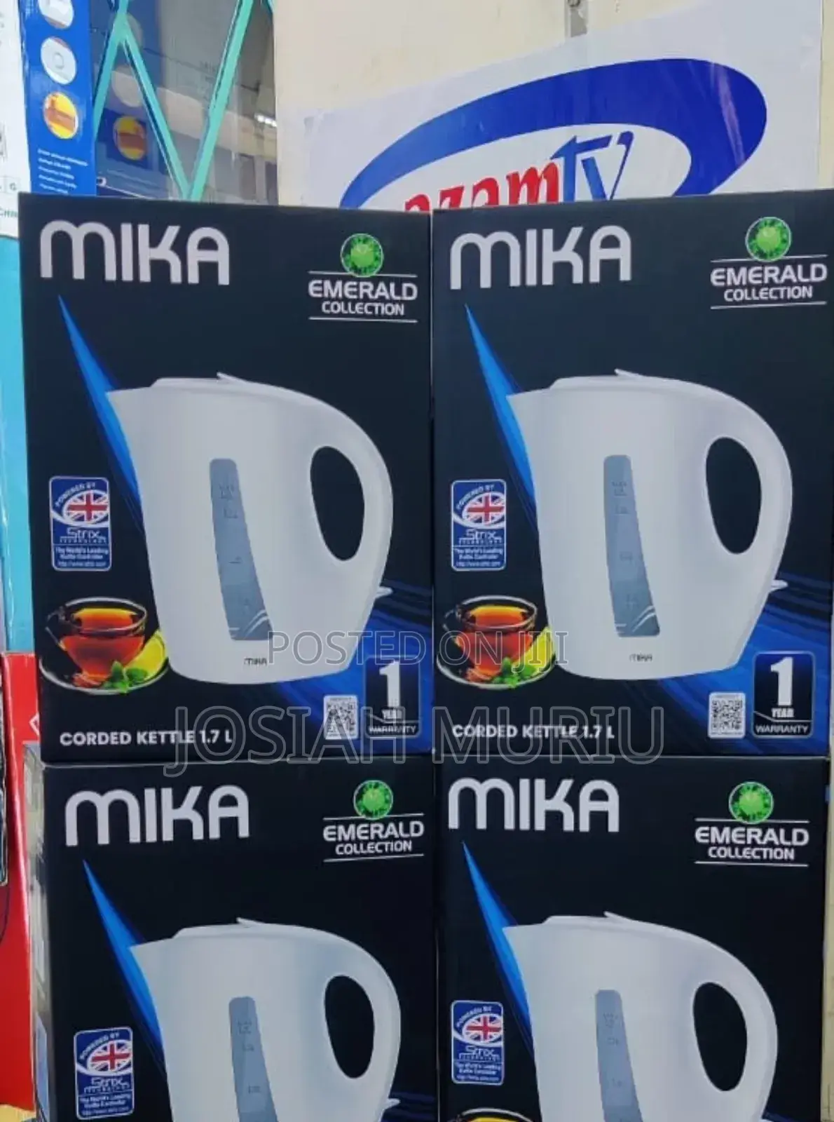 Mika Kettle, Mkt1005w, 1.7l, Plastic, Corded, Open Element