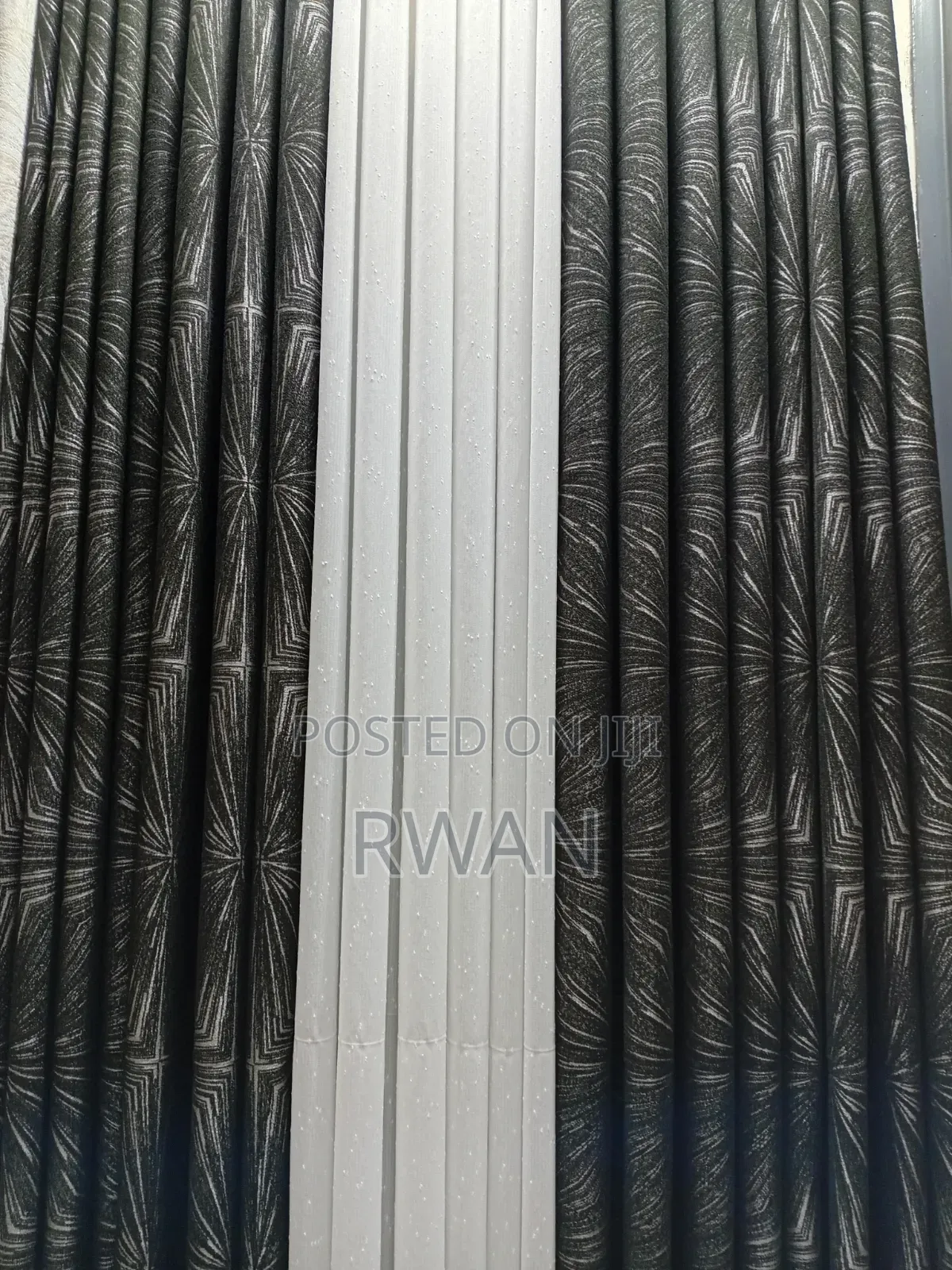Grey and Black Curtain