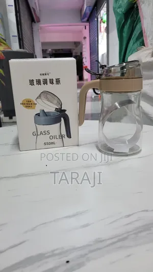 Premium Glass Oil Dispenser Bottle - Leak-Proof Kitchen Oil Jar