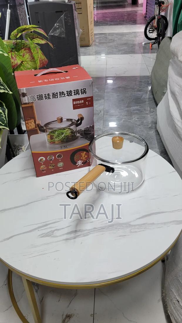 Premium Heat-Resistant Glass Cooking Pot - Transparent Sufuria - thumbnail 4