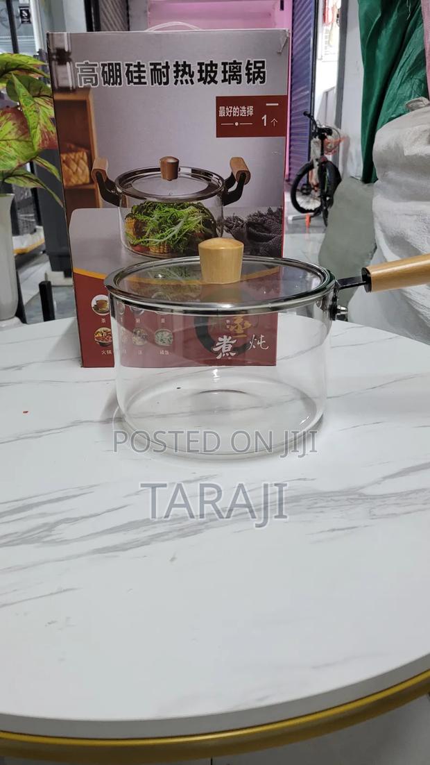 Premium Heat-Resistant Glass Cooking Pot - Transparent Sufuria - thumbnail 5