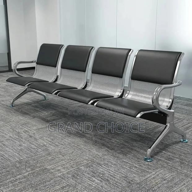 Black 4 Seater Bench Chair