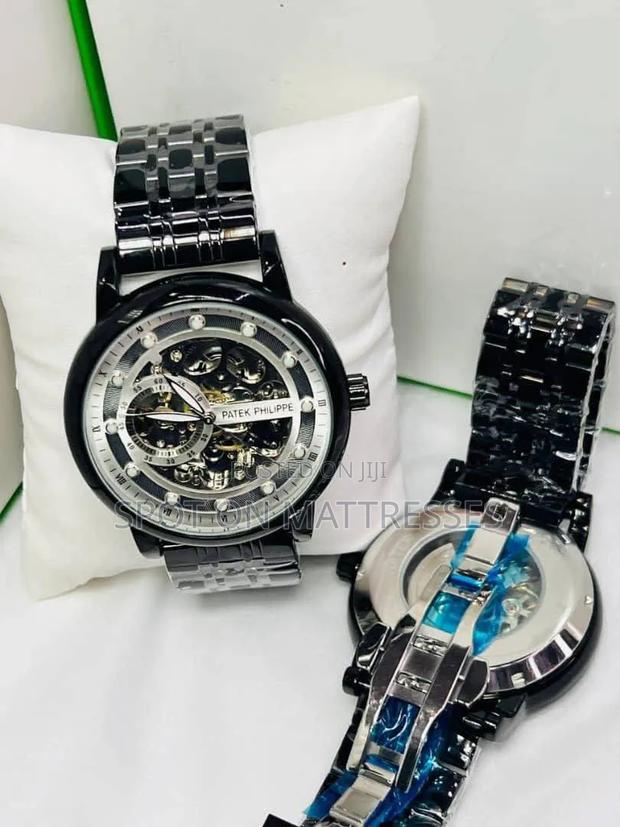 Patek Phlippe Skeleton Automatic Watch. Gold, Silver and Black. - thumbnail 4