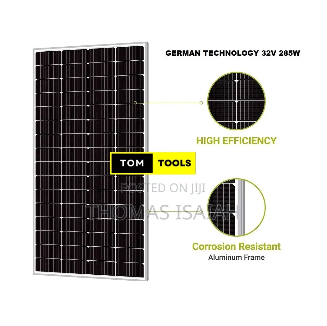 German Technology 32v 285w Monocrystalline Solar Panel
