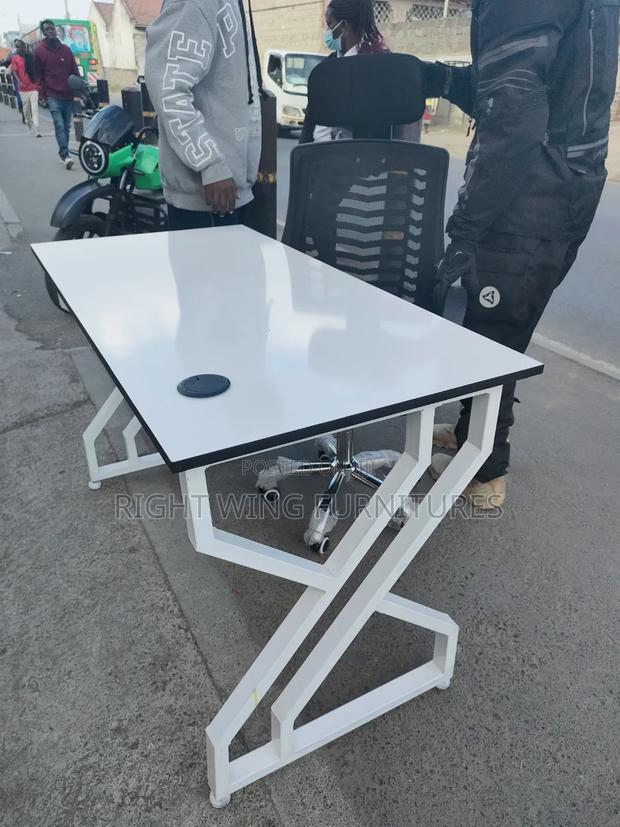 Heavy Metal Cross Support Office Table 1.2m - thumbnail 2