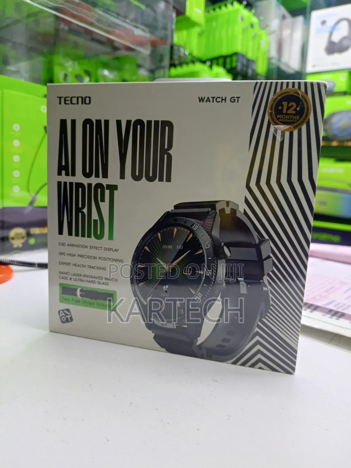 Tecno Watch Gt Ai Smart Watch With Amoled Display and Dual Straps