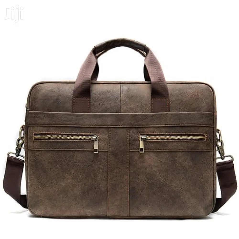 Genuine Leather Office Laptop Shoulder Bag - #2019