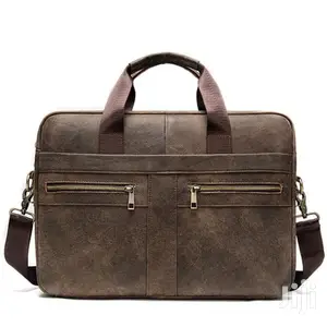 Genuine Leather Office Laptop Shoulder Bag - #2019