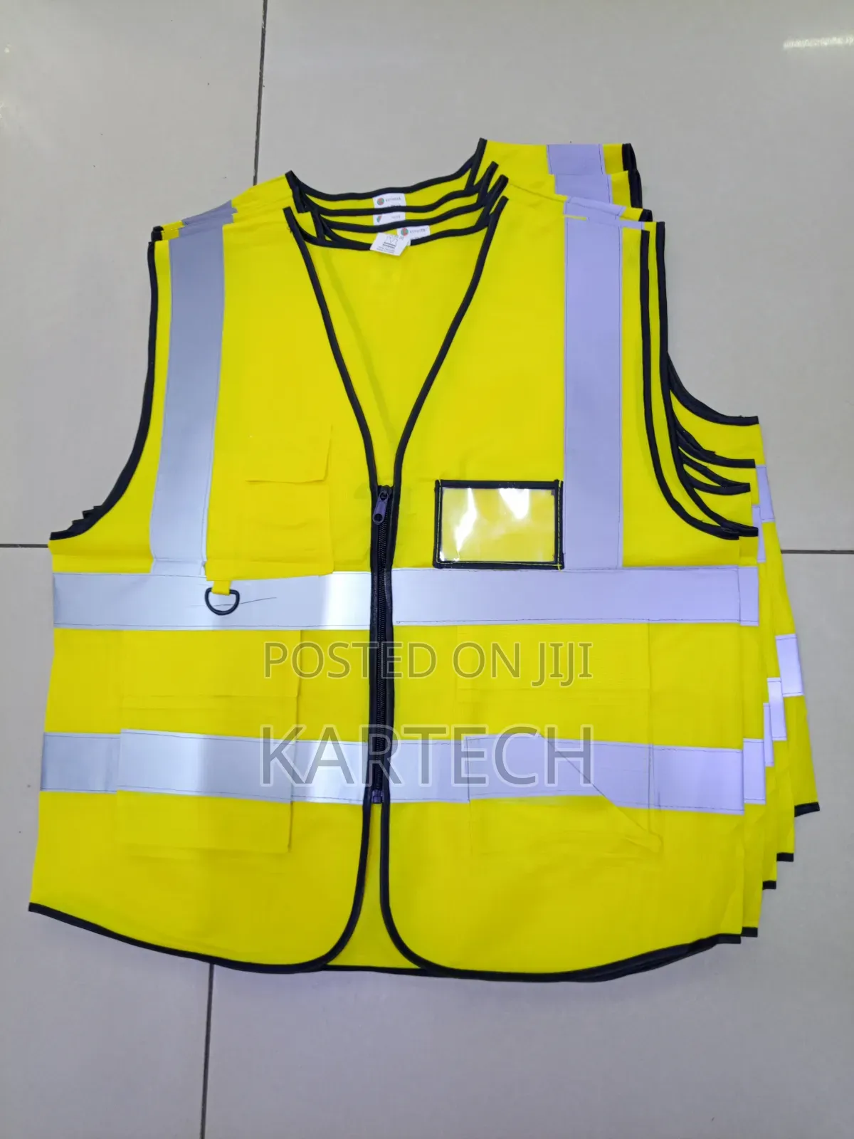 Yellow Reflectors With Zipper And Pockets