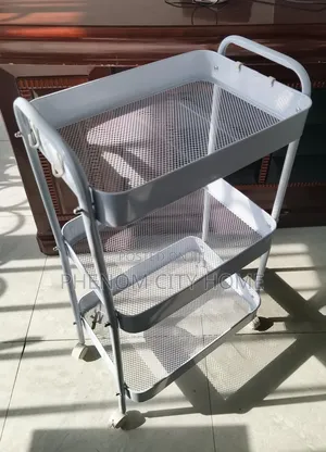 White and Maroon Trolley Tray Organizer