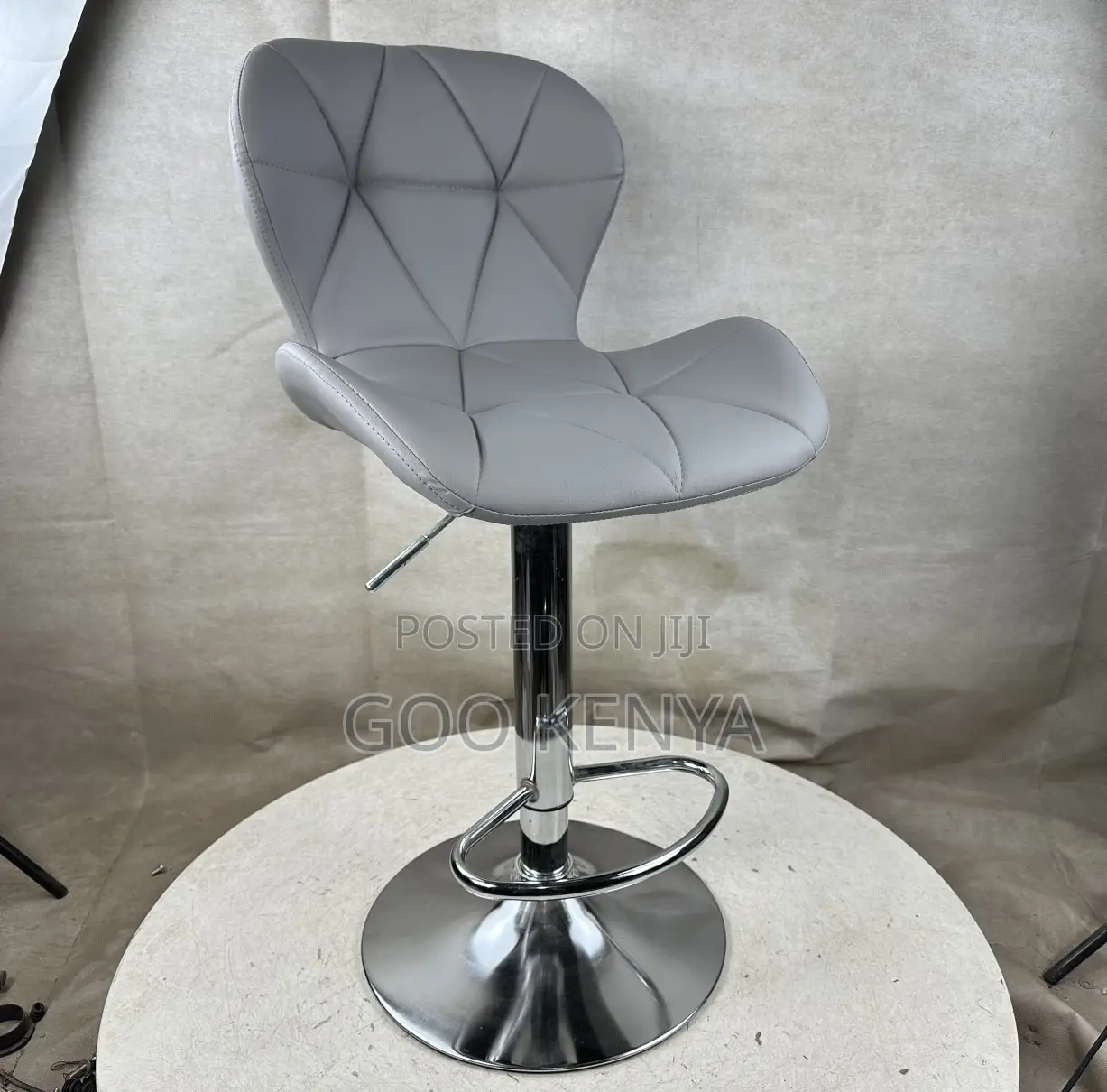 Kitchen Stool; Elegant Adjustable Faux Leather Kitchen Bar Stool