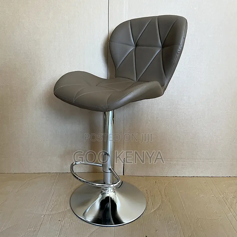 Kitchen Stool; Elegant Adjustable Faux Leather Kitchen Bar Stool
