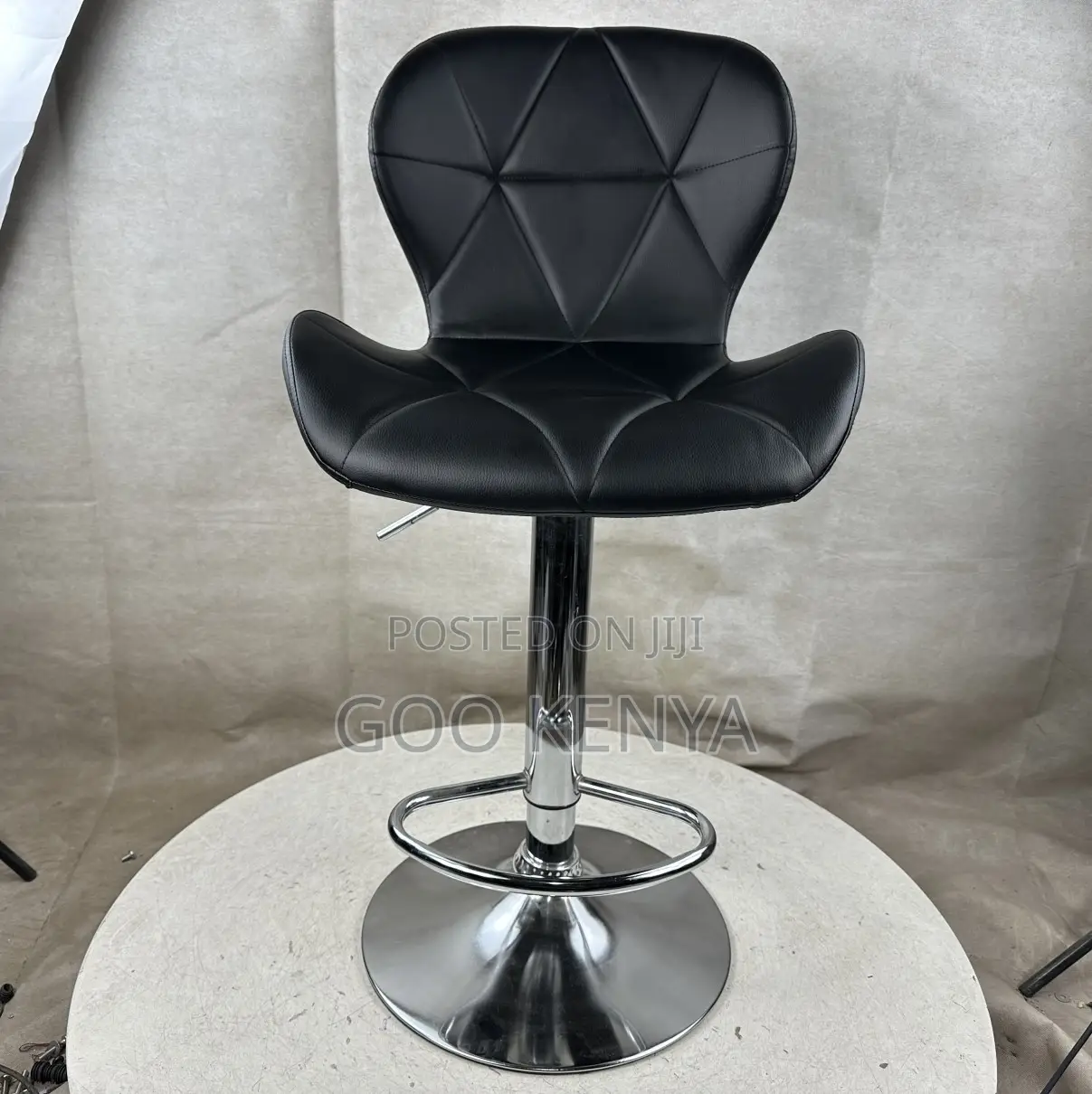 Kitchen Stool; Elegant Adjustable Faux Leather Kitchen Bar Stool