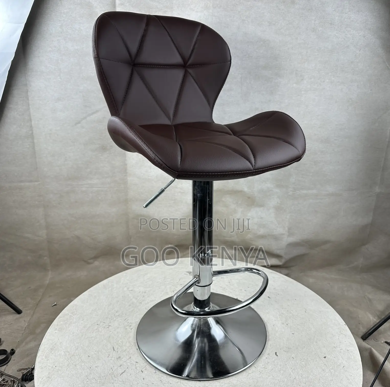 Kitchen Stool; Elegant Adjustable Faux Leather Kitchen Bar Stool