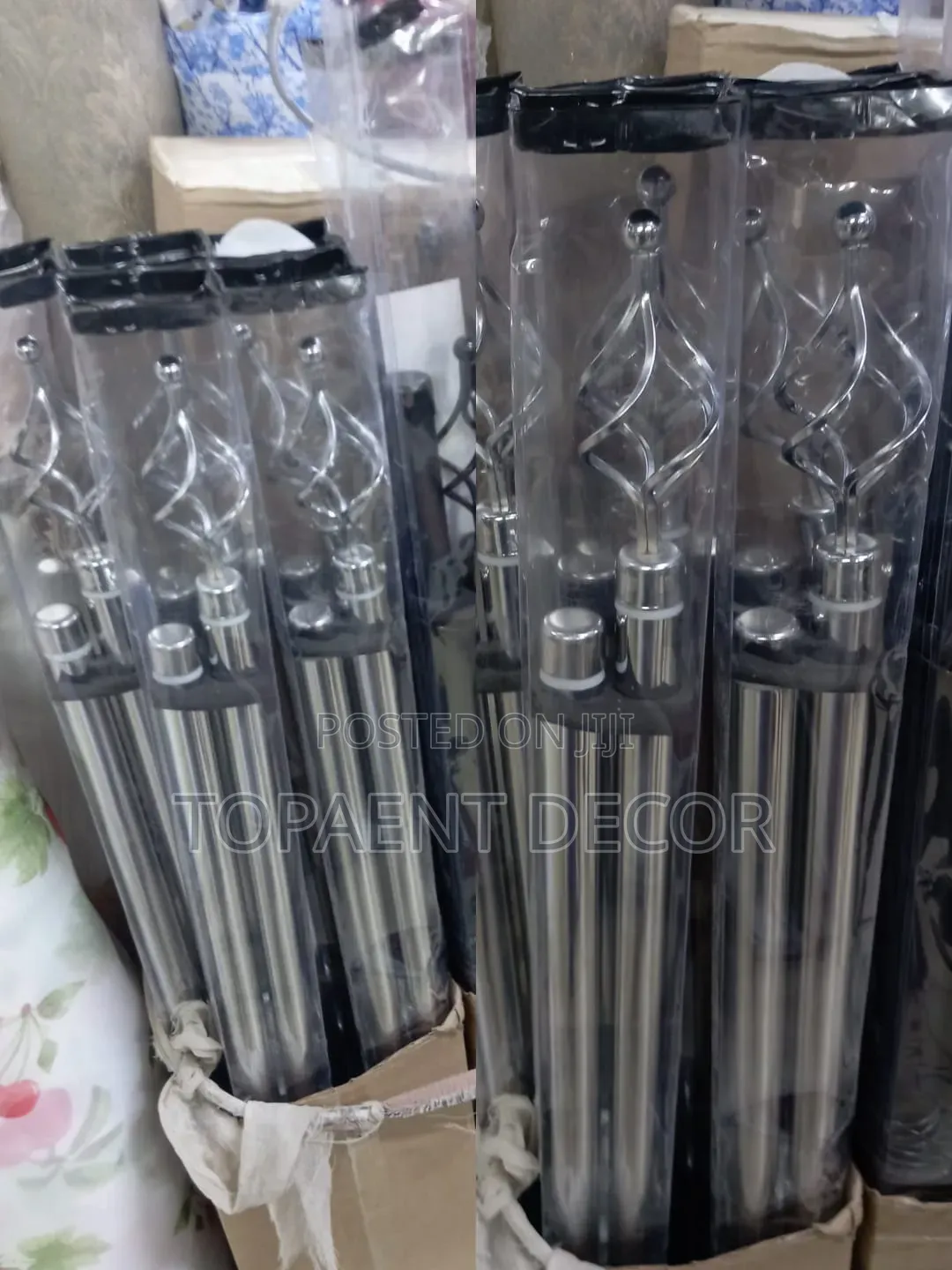 Silver 4m Double Built to Fit Adjustable Window Curtain Rods