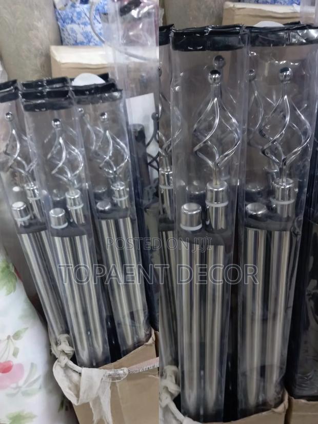 Silver 4m Double Built to Fit Adjustable Window Curtain Rods