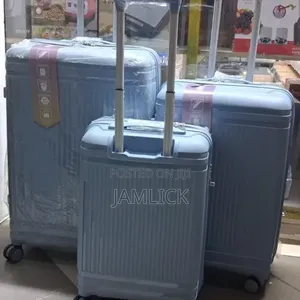 Light Blue Unbreakable Pp Rubber 3-in-1 Suitcase Set - Pt