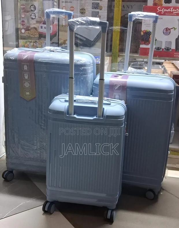 Light Blue Unbreakable Pp Rubber 3-in-1 Suitcase Set - Pt - thumbnail 2