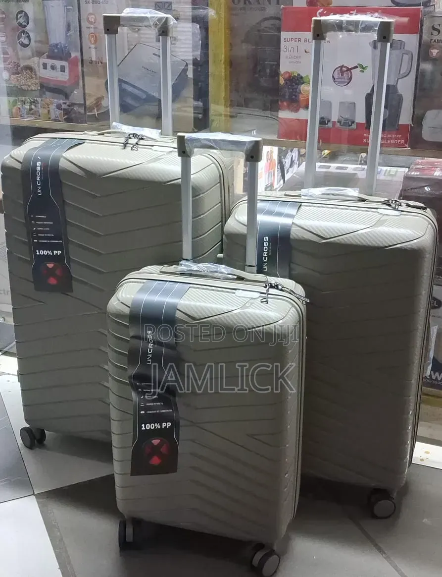 Grey Unbreakable Pp Rubber 3-in-1 Suitcase Set - Pt