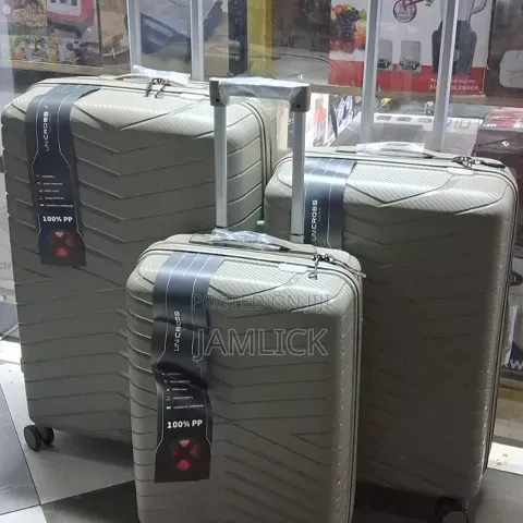 Grey Unbreakable Pp Rubber 3-in-1 Suitcase Set - Pt