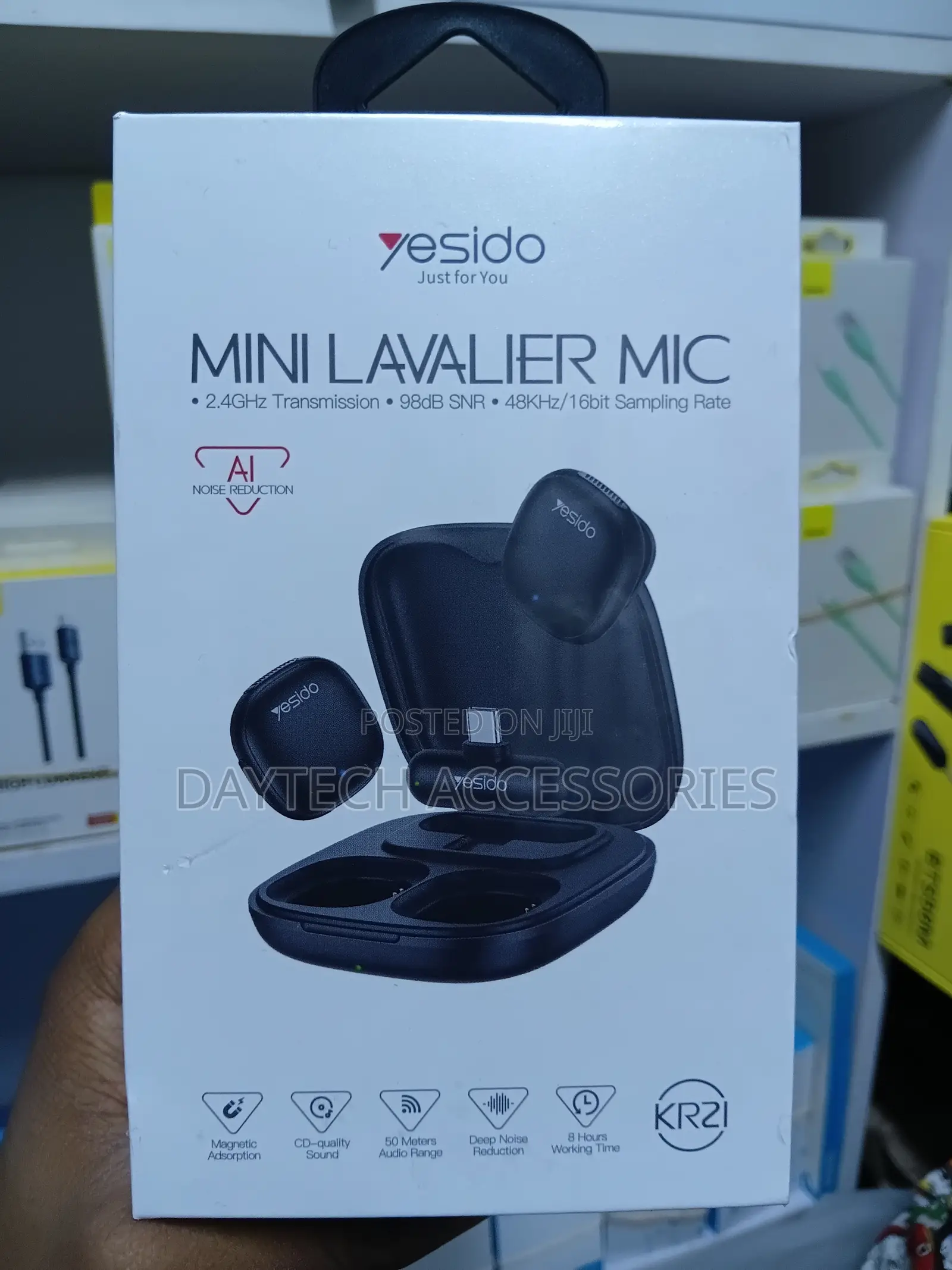 Yesido Kr21 Mini Wireless Lavalier Microphone - Black