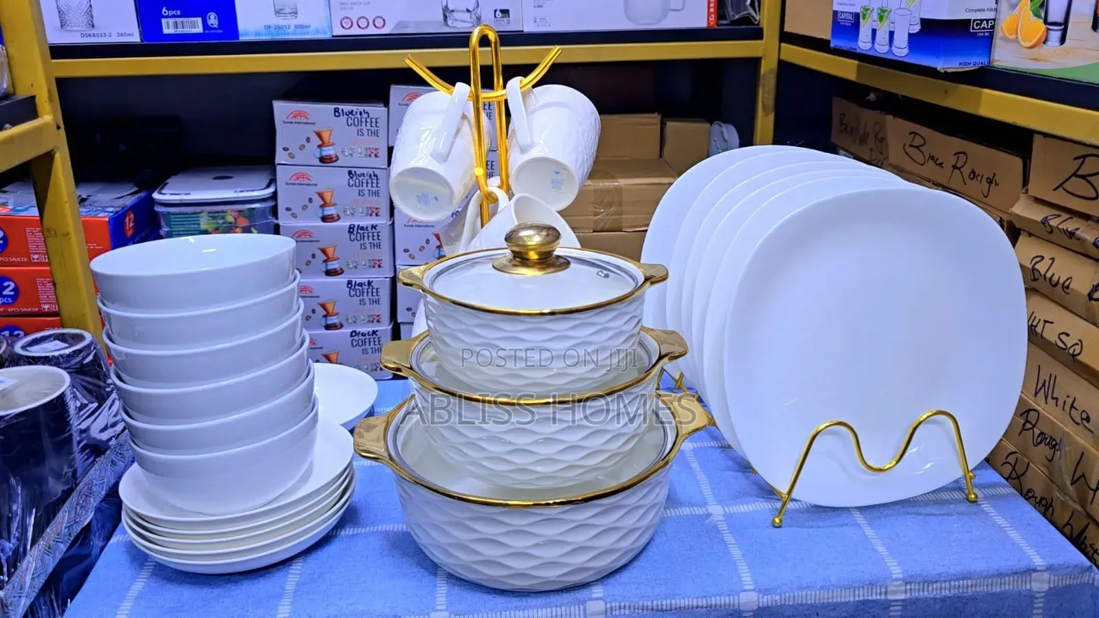 30pcs All White Ceramic Dinner Set