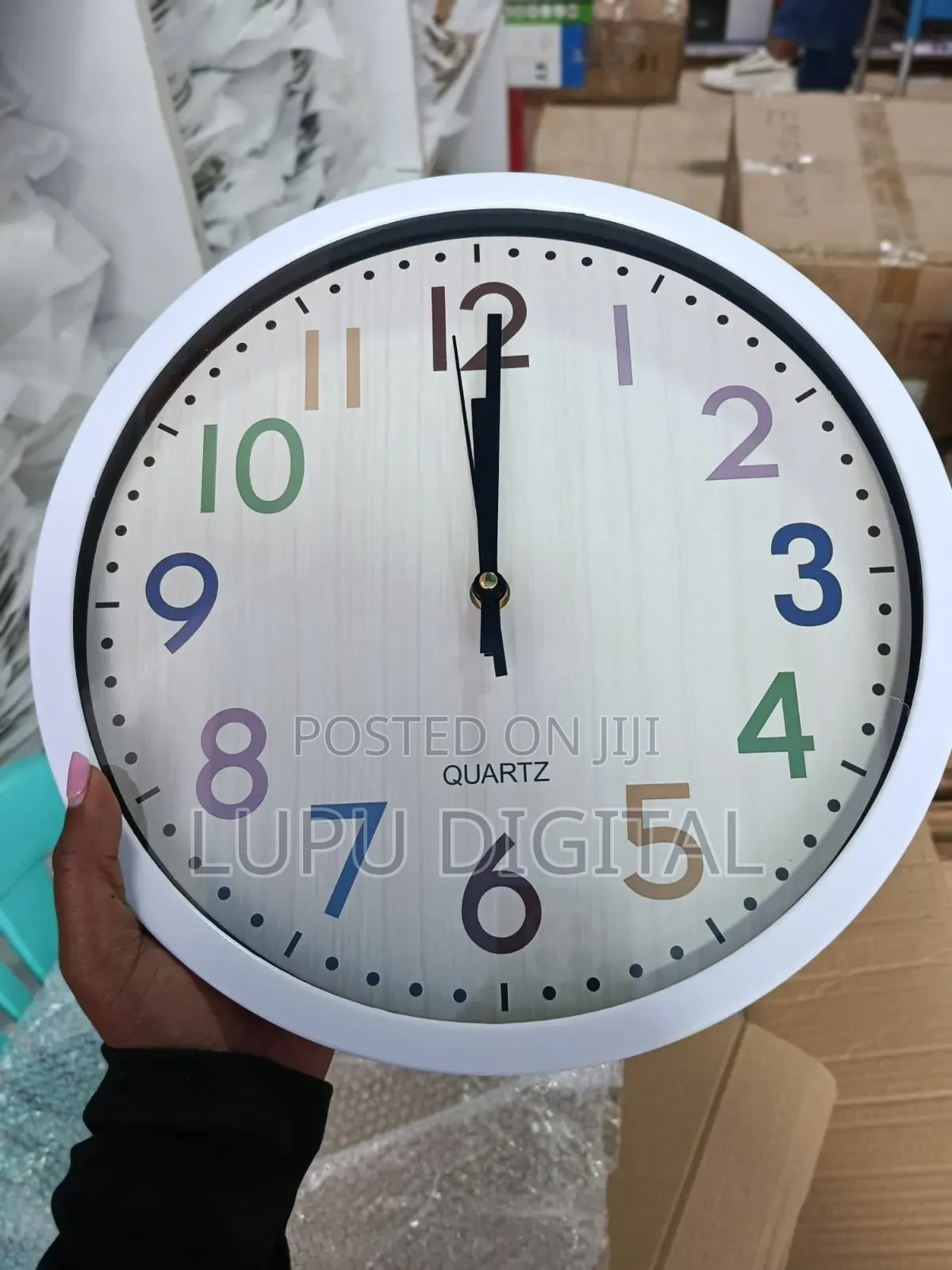 *Rainbow Font Wall Clocks.*
 Measuring 30x4x30 Cm (12x12x1.4 Inches)