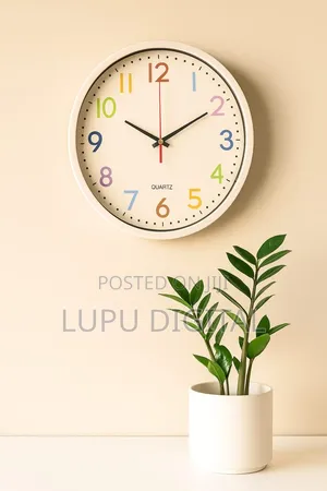 *Rainbow Font Wall Clocks.*
 Measuring 30x4x30 Cm (12x12x1.4 Inches)