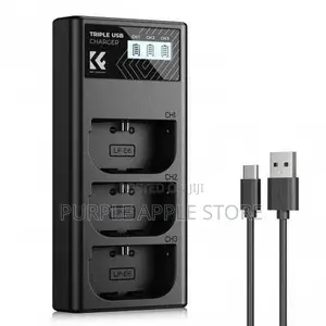 Lp-E6 Battery and Three Slot Charger