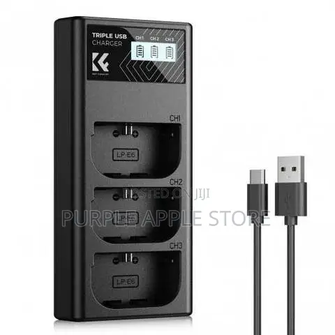 Lp-E6 Battery and Three Slot Charger