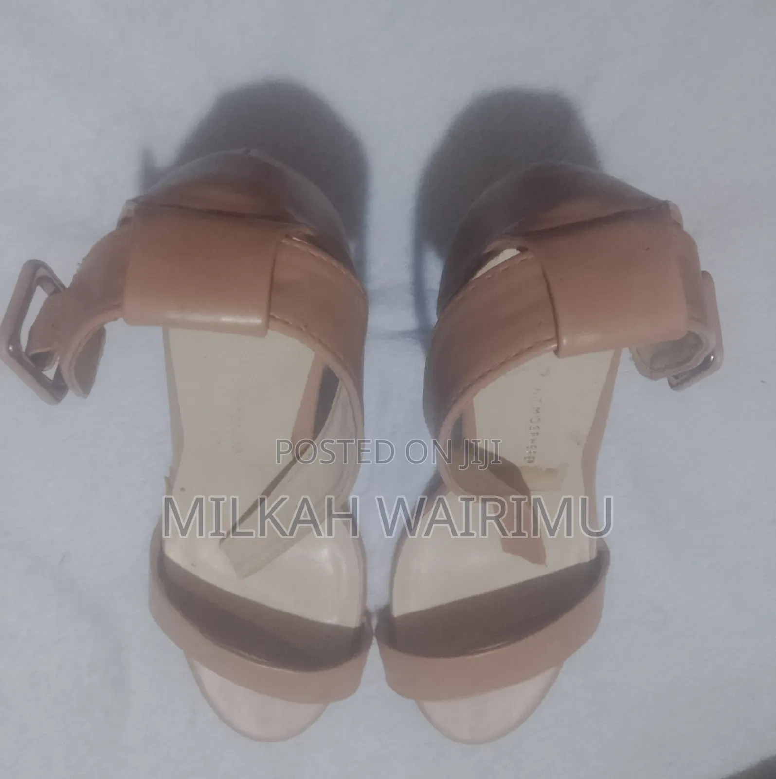 Elegant Nude Block Heel Sandals Size 39