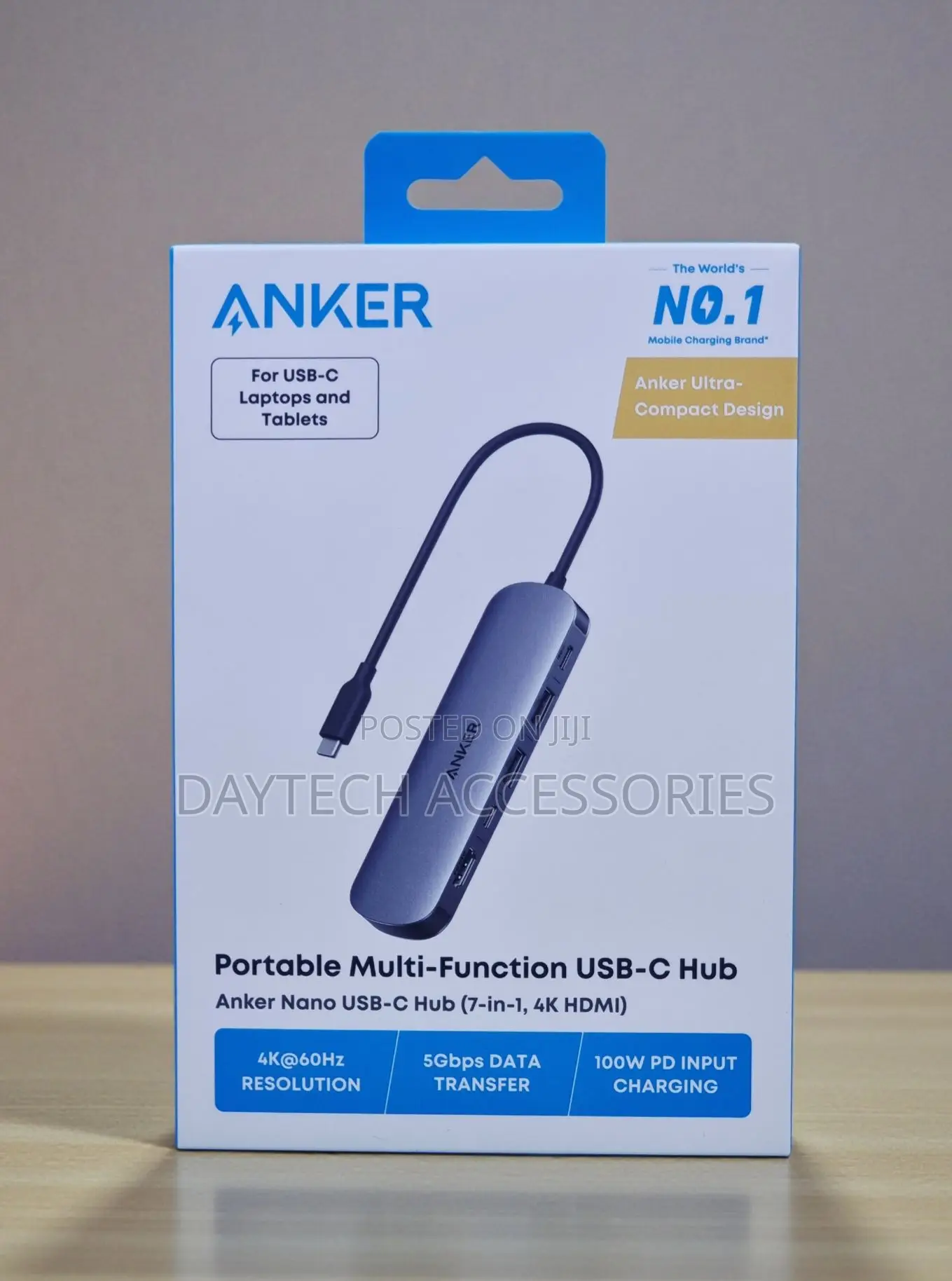 Anker Usb C Hub 7-in-1 Multi-Port Adapter for Laptops Macbook - Blac