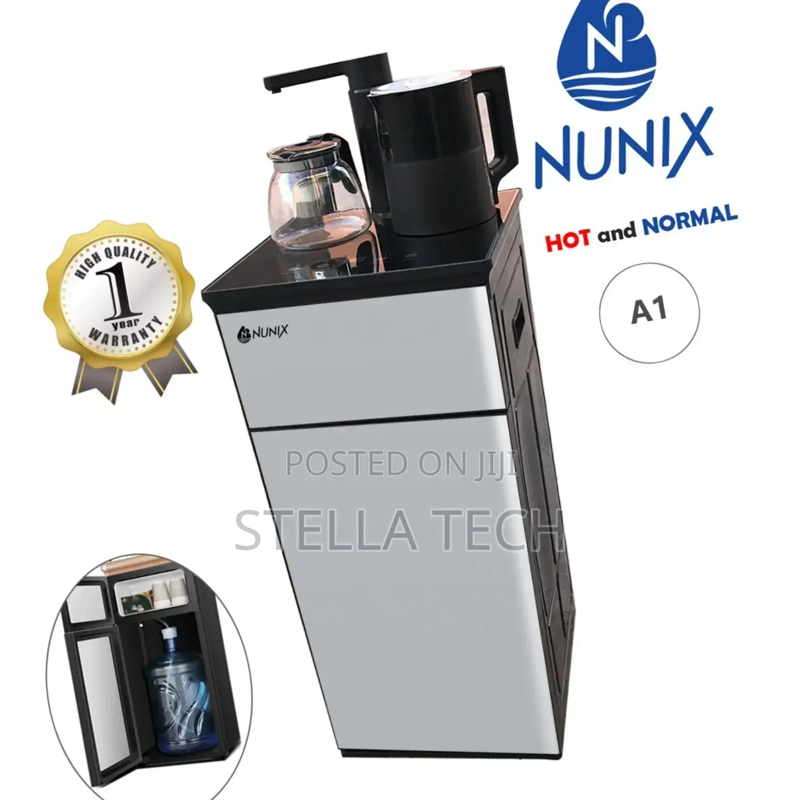 Silver Nunix A1 Bottom Load Hot and Normalwater Dispenser