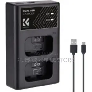 K F Concept Np-Fw50 Dual Slot Quick Charger, Micro Usb Type-C Dual