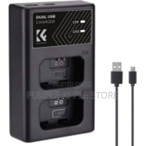 K F Concept Np-Fw50 Dual Slot Quick Charger, Micro Usb Type-C Dual