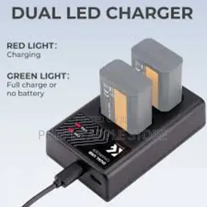K F Concept Np-Fw50 Dual Slot Quick Charger, Micro Usb Type-C Dual