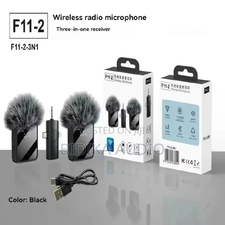 3in1 Wireless Lavalier Lapel Microphone With Noise Reduction