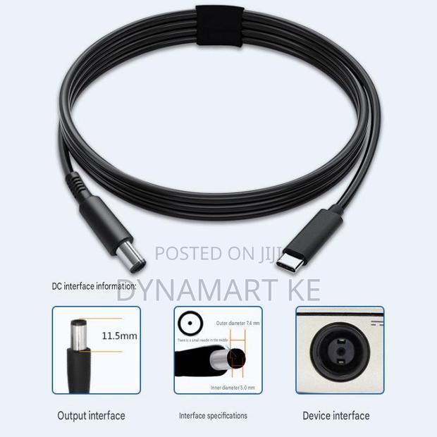 Usb C to Dell 7.4x5.0mm Laptop Charging Cable Pd 65w 20v 3a