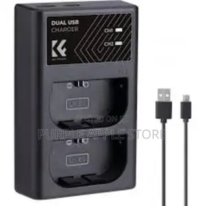 K F Concept Lp-E6nh Dual Slot Quick Charger With Micro Usb Ype-C Dual