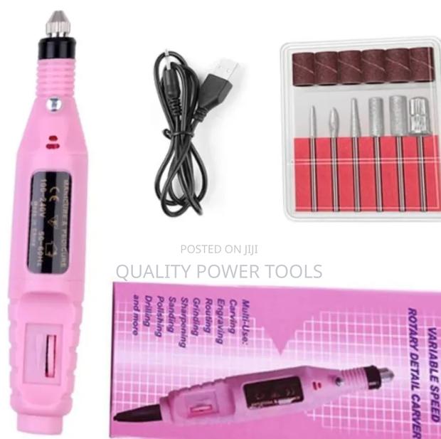 *Variable Speed Rotary Nail Drill Machine With 5 Drill Bits Set*