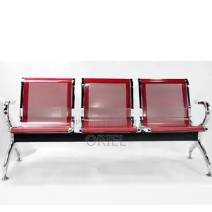 Office Bench : Red Steel Office Waiting Bench