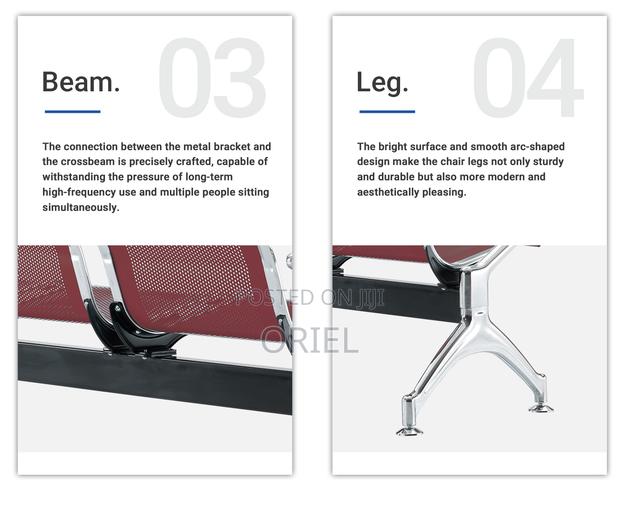 Office Bench : Red Steel Office Waiting Bench - thumbnail 8