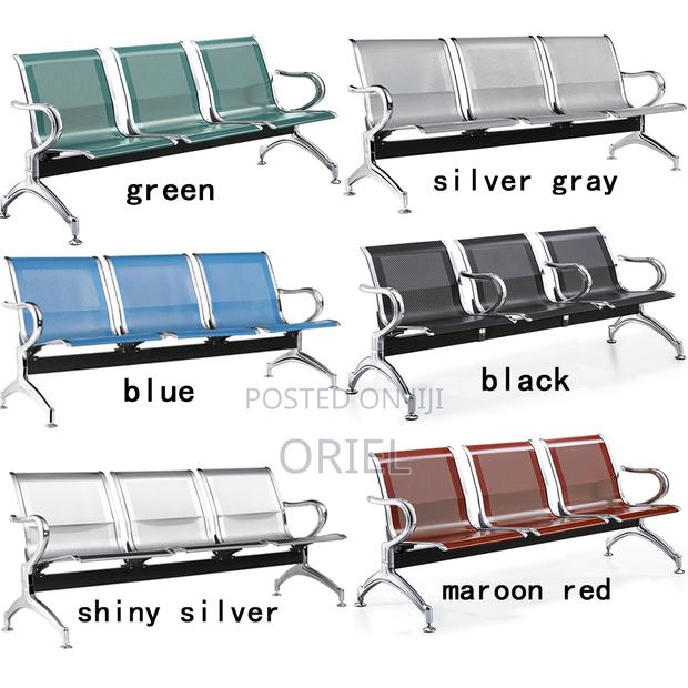 Office Bench : Red Steel Office Waiting Bench - thumbnail 11