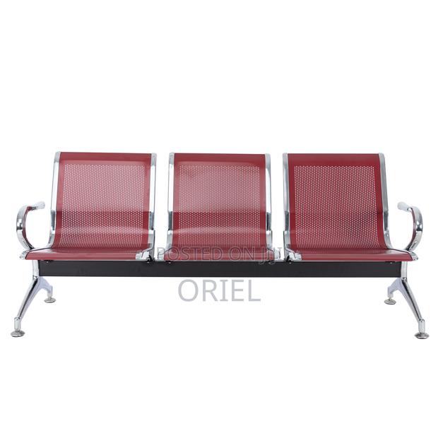 Office Bench : Red Steel Office Waiting Bench - thumbnail 12