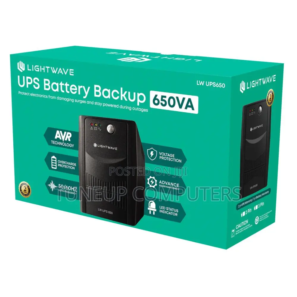 Lightwave Ups | 650va | Line-Interactive | 360w | Avr | 3-Pin Output |